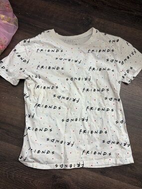FRIENDS Logo White Tee with Multicolor Dots